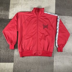 Tapout Track Jacket Mens M Full Zip Red Long Sleeve‎ Embroidered Logo MMA Style